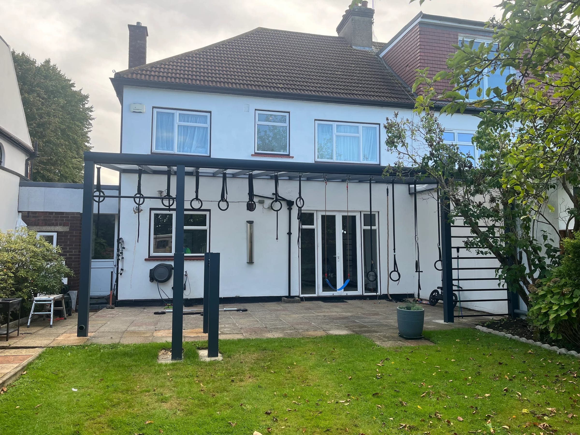 Modern glass veranda installed on a detached home